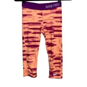 Nike Pro Orange Spandex Crops Girls Large Women's Small